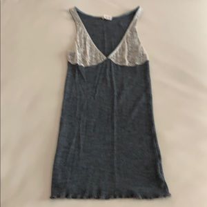 Giada Forte Gray Wool & Ivory Lace Tank Top - S1